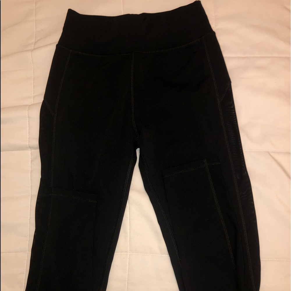 BlackLeggings with Mesh running down both sides